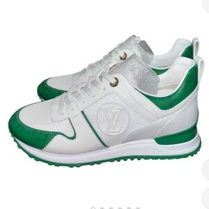 Louis Vuitton Women's Runaway Green and White Sneakers 37